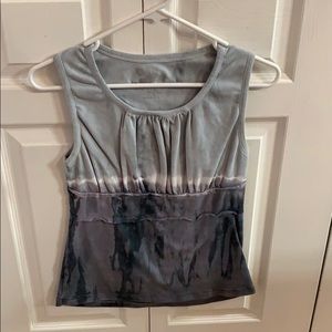 Grey tie dye knit top